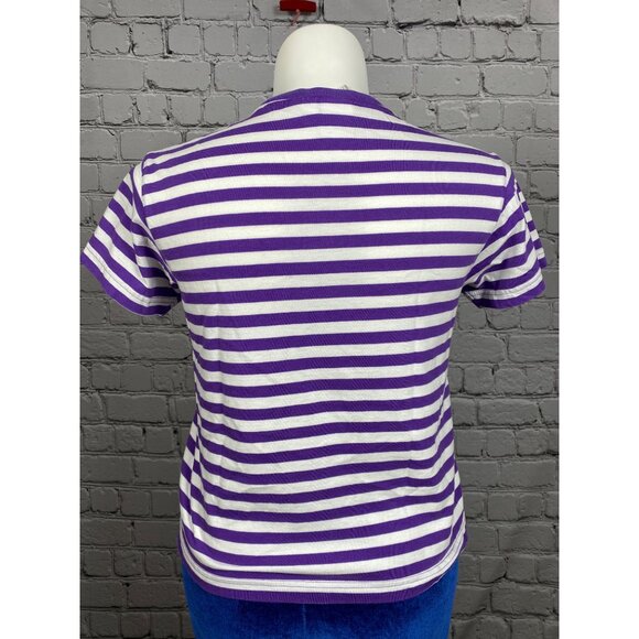 Vintage Disney Store Lady & the Tramp Embroidered T-Shirt Medium Purple Stripes - Picture 8 of 9